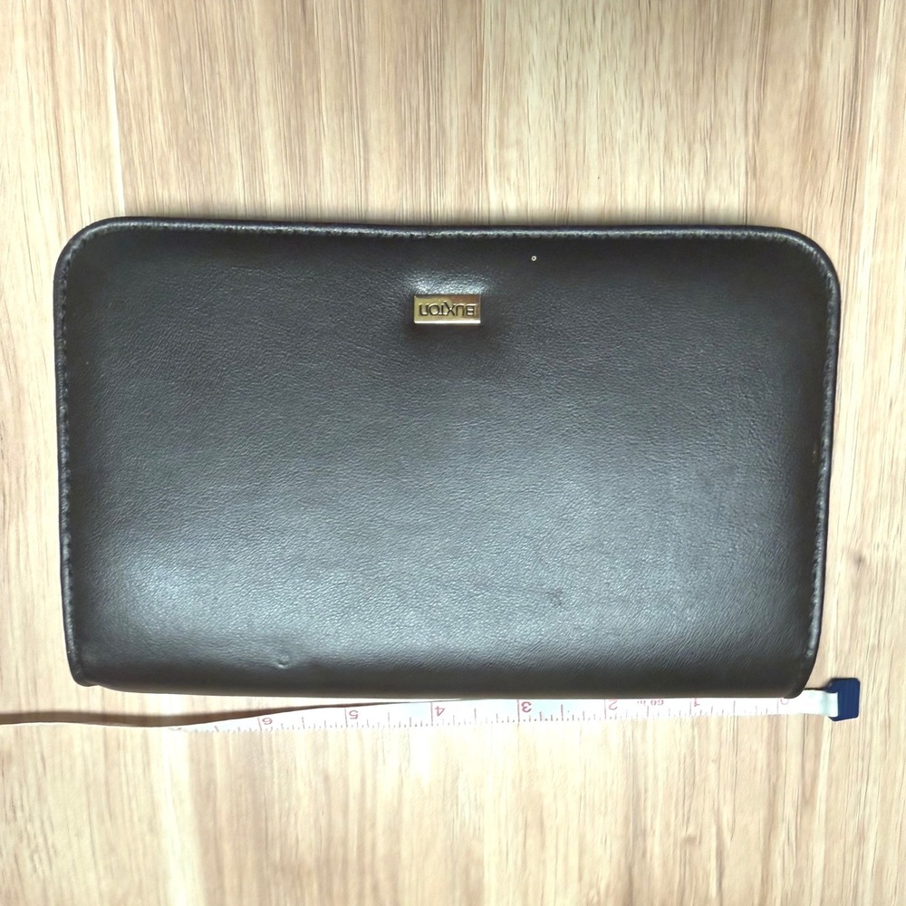 Buxton Brown Trifold Organizer Wallet with Mirror and Zip Pockets